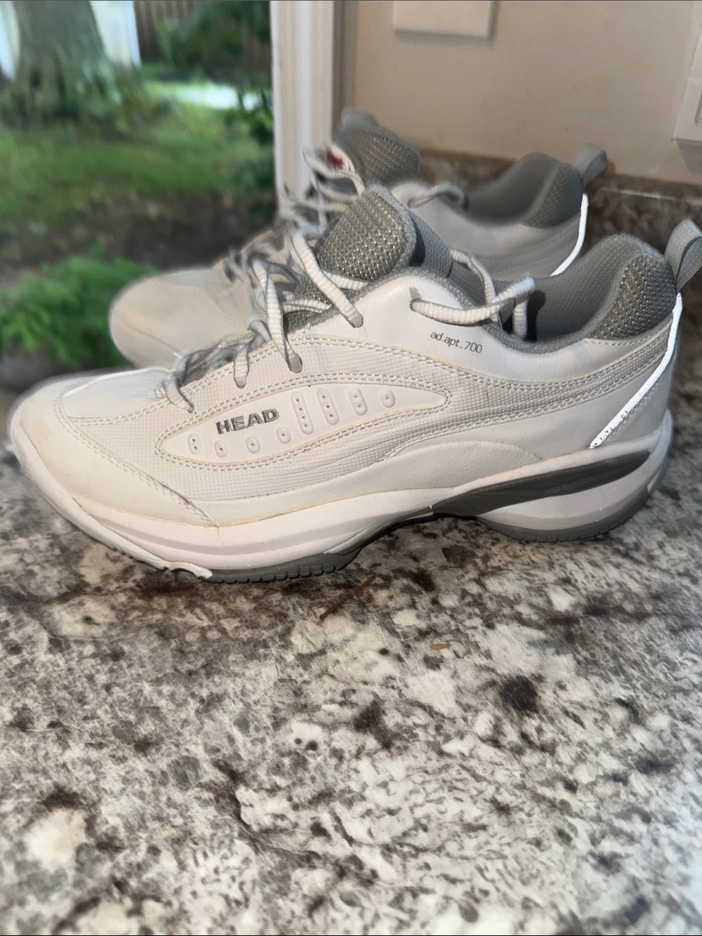 Tennis Head Men's or Women’s  White and Gray Athletic Sneakers Ad.apt